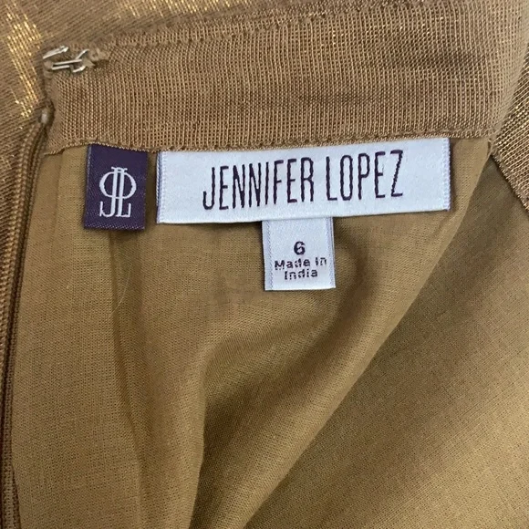 Jennifer Lopez Embellished Tan Mini Skirt Size 6 - Picture 5 of 9